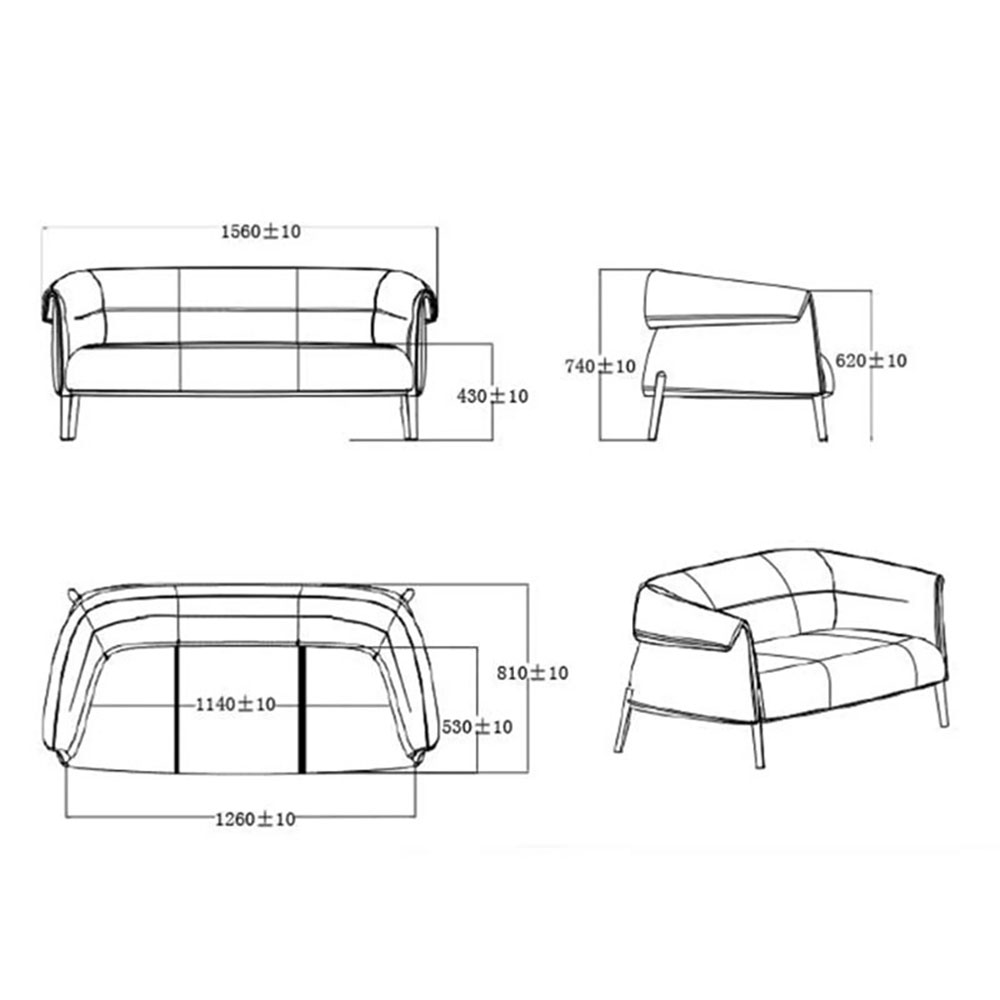 Диван двойка RFG Megan дамаска черен